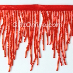 Red 3" Beaded Chevron Fringe 10 Yard Bolt